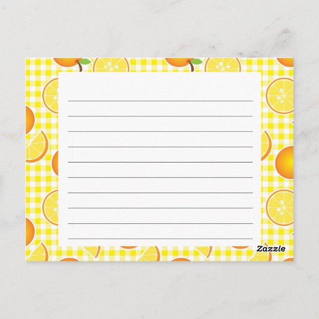 Citrus Recipe Card Postkarte (Rückseite)