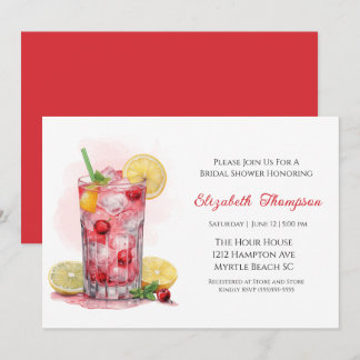 Citrus Red Fruit Drink Cocktail Brautparty Einladung