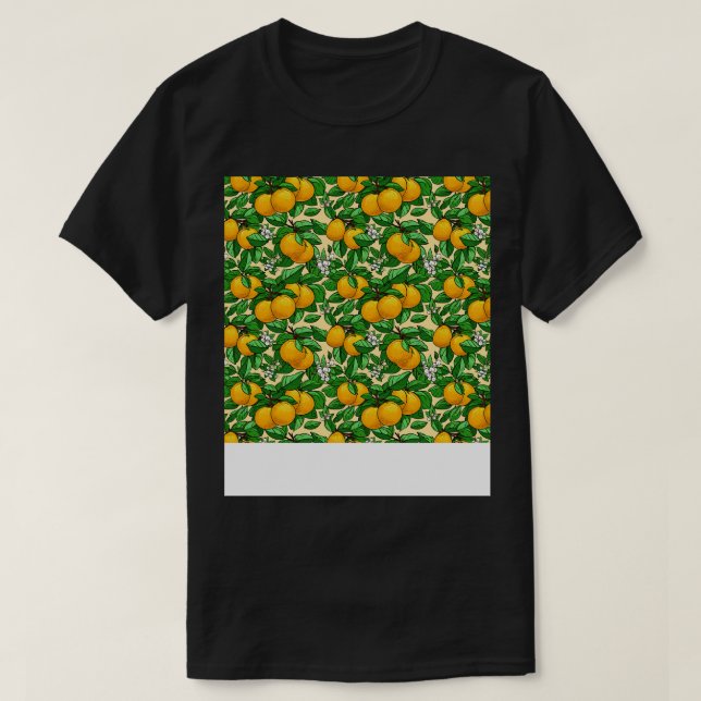 Citrus Seamless Pattern Lemon Limon Orange Mandari T-Shirt (Design vorne)