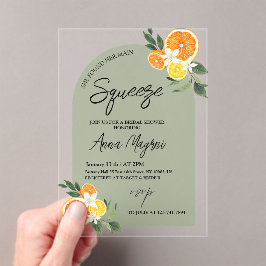 Citrus Sie fand ihr Haupt-Squeeze-Brautparty Acryleinladungen