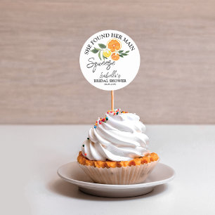 Citrus Sie fand ihr Haupt-Squeeze-Brautparty Runder Aufkleber