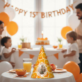 Citrus Slice 1st Birthday Photo Party Hat  Partyhütchen
