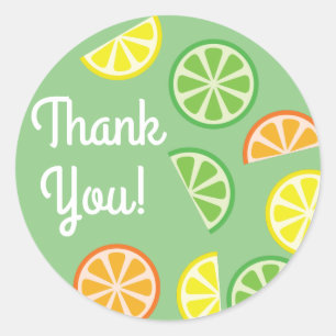 Citrus Slice Frucht 1. Geburtstag Vielen Dank Runder Aufkleber