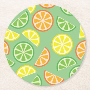Citrus Slice Geburtstagsparty Runder Pappuntersetzer