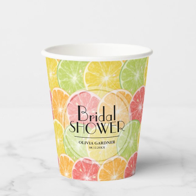 Citrus Slices Brautparty Paper Cups Pappbecher (Vorderseite)