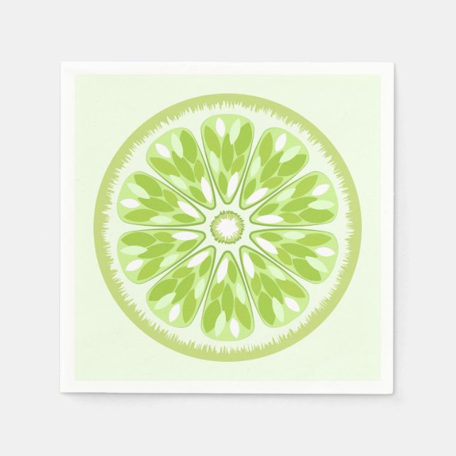 Citrus Slices Green Limon Serviette (Vorderseite)
