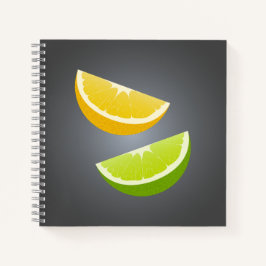 Citrus Spiral Notebook mit Lemon und Limonen Schei Notizbuch