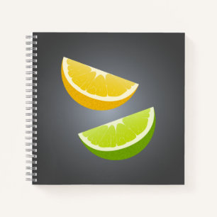 Citrus Spiral Notebook mit Lemon und Limonen Schei Notizbuch