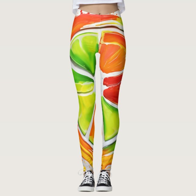 Citrus Splash Design Leggings (Vorderseite)
