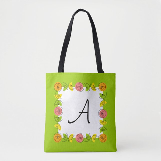 Citrus Square Green Monogram überall in der Tasche (Vorderseite)