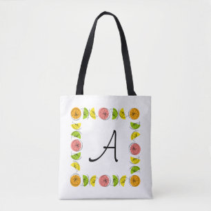 Citrus Square Monogramm Orange überall in der Tasc
