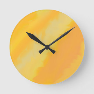 Citrus Sunny Orange Wasserfarbe Runde Wanduhr