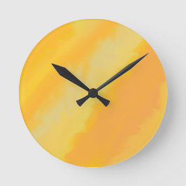 Citrus Sunny Orange Watercolor  Runde Wanduhr