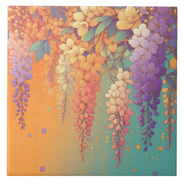 Citrus Sunset Wisteria Fliese (Vorderseite)