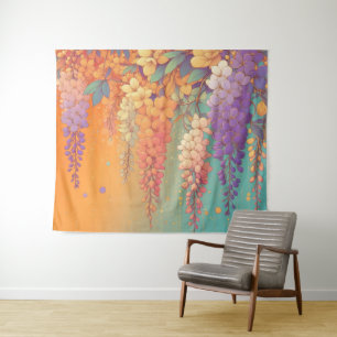 Citrus Sunset Wisteria Wandteppich