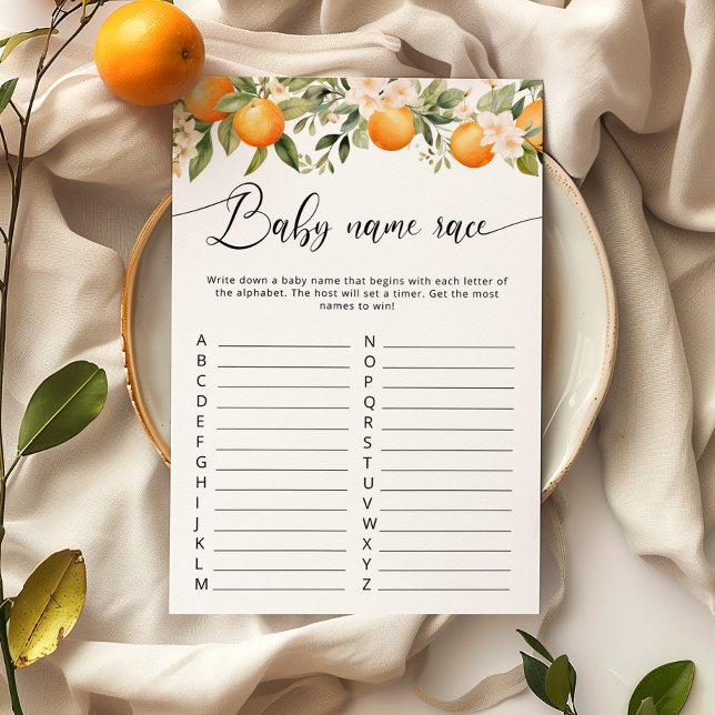 Citrus Süsse Baby name Race Baby Dusche Spiel (Von Creator hochgeladen)