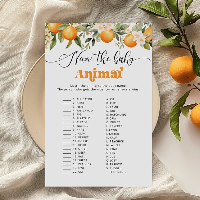 Citrus Süsse Name des Babyduschenspiels (Von Creator hochgeladen)