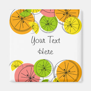 Citrus Text-Magnetquadrat Magnet