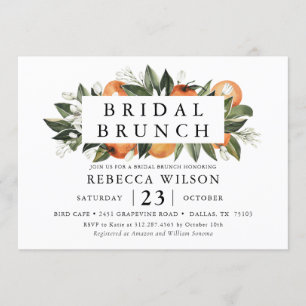 Citrus Thema Rustic Bridal Brunch Einladung
