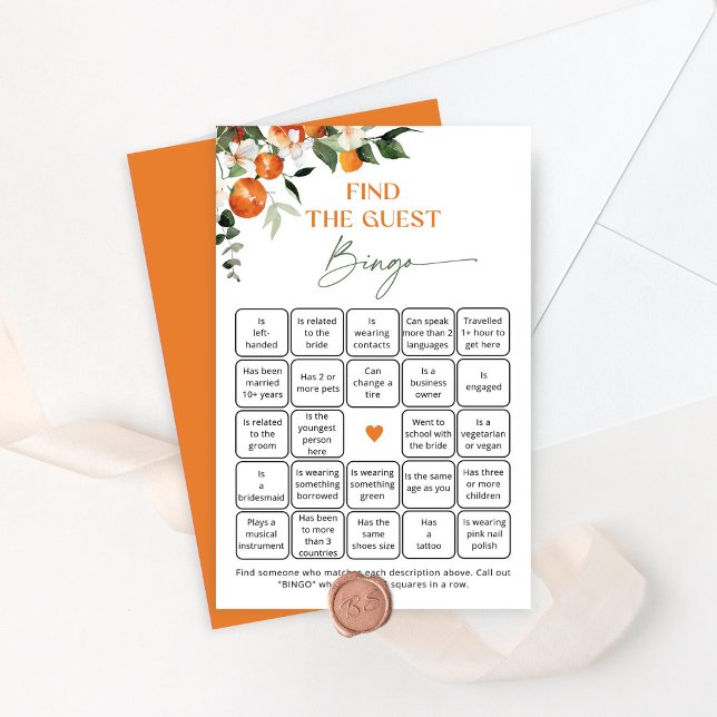 Citrus Theme Orangen Finden Sie den Gast Bingo-Spi (Von Creator hochgeladen)