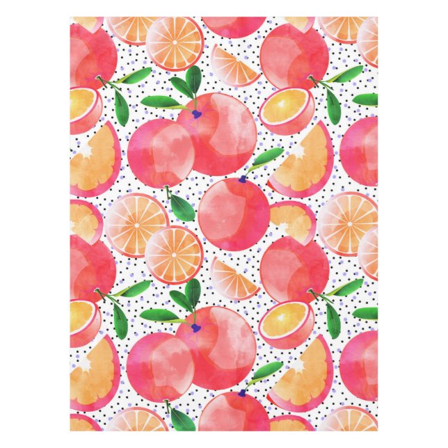 Citrus Tropical | Juicy Fruits Polka Dots | Lebens Tischdecke (Vorderseite)