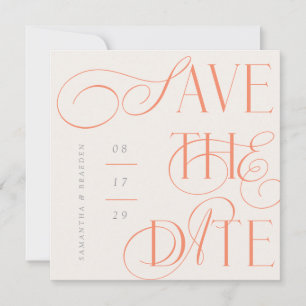 Citrus Twist Moderne Kalligrafie Save The Date Kar Einladung