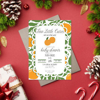 Citrus Two Little Cuties Twin Baby Shower Invite Acryleinladungen