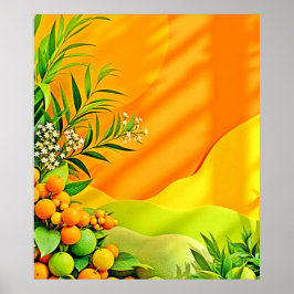 Citrus und Blätter Graphic Poster