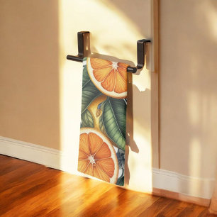 Citrus Vibrann Lemon & Orange Aquarellblume Geschirrtuch