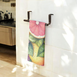 Citrus Vibrann Lemon & Orange Aquarellblume Geschirrtuch