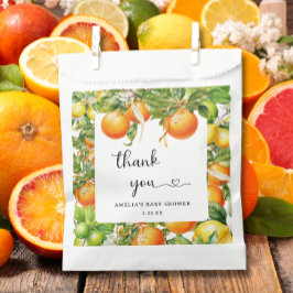 Citrus Vielen Dank, Orange Green Floral Geschenktütchen