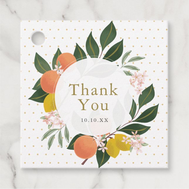 Citrus Vielen Dank Tag Geschenkanhänger (Vorderseite)