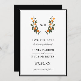Citrus Wappen Monogram Save The Date
