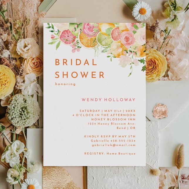 Citrus Watercolor Bridal Dusche Einladung (Von Creator hochgeladen)