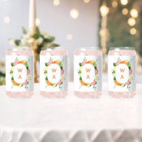 Citrus Watercolor Monogram Wappen Brautparty