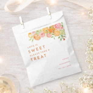 Citrus Watercolor Wedding Liebe ist süß Geschenktütchen