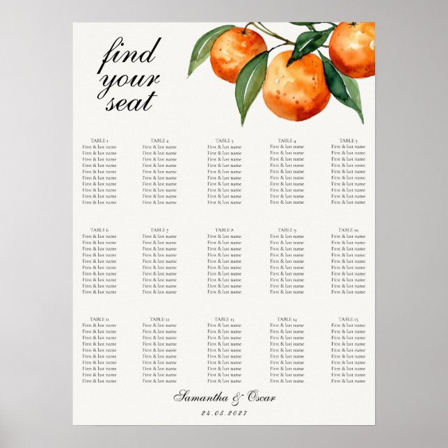 Citrus Wedding Mediterranean Orange Poster (Vorne)