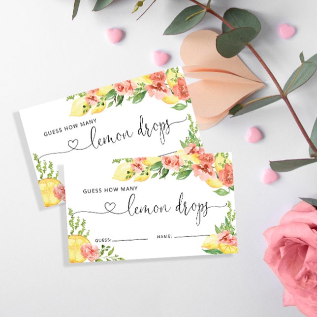 Citrus Wie viele Lemon Drops Brautparty-Spiel Begleitkarte (Von Creator hochgeladen)