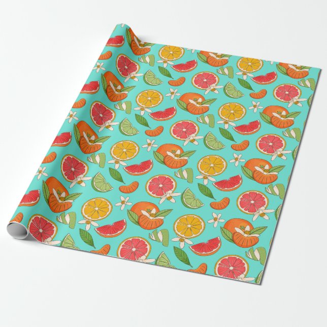 Citrus Wrapping Paper Geschenkpapier (Ungerollt)