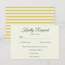 Citrus Yellow Green Elegant Wedding Meal Choice RSVP Karte