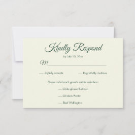 Citrus Yellow Green Elegant Wedding Meal Choice RSVP Karte