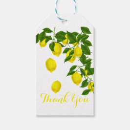 Citrus Yellow Lemon Danke für die grüne Hochzeitsf Geschenkanhänger