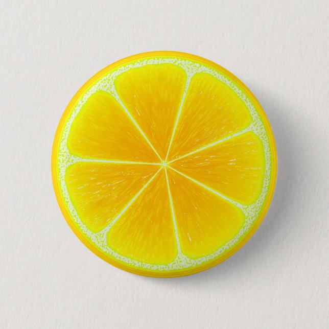 Citrus Yellow Lemon Frucht Slice Button (Vorderseite)