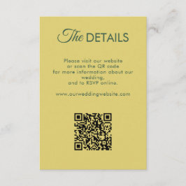 Citrus Yellow Olive Green and Ivory Wedding Detail Begleitkarte