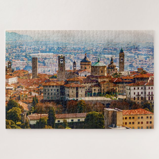 Citta Alta in Bergamo, Italien Puzzle (Horizontal)
