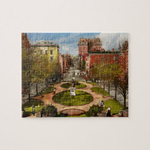 City - Baltimore MD - Ein Spaziergang im Park 1906 Puzzle