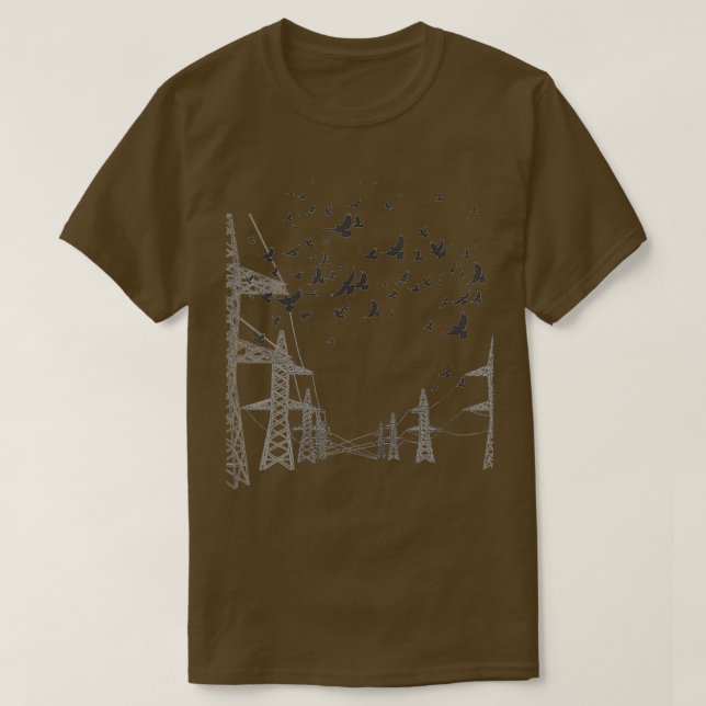 City Bird Pigeon Silhouette T-Shirt (Design vorne)