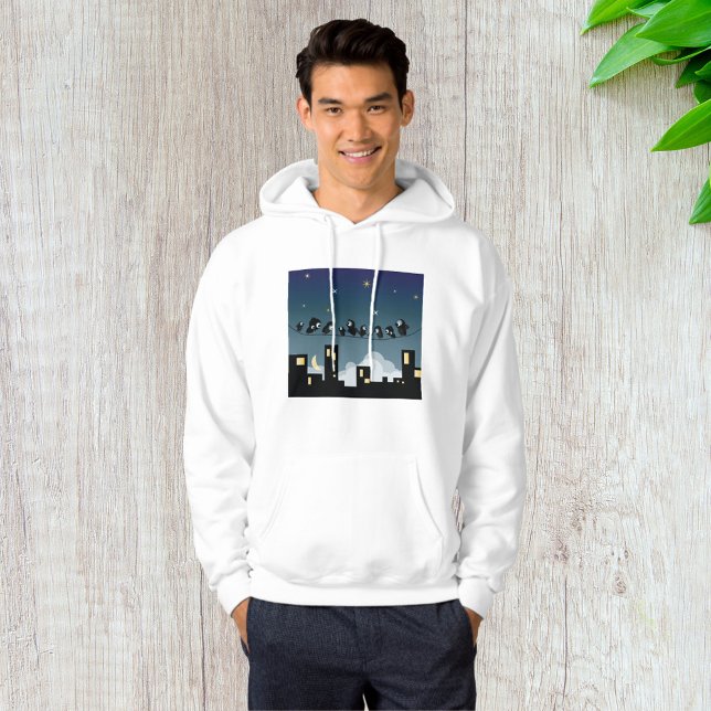City Birds on a Wire Starry Sky Hoodie (Von Creator hochgeladen)