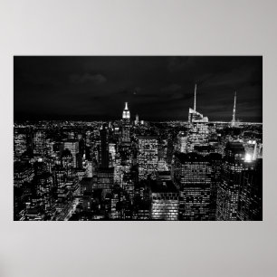 CITY BUILDING DURING NIGHT TIME PHOTO POSTER