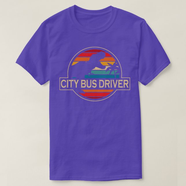 City Bus Driver Dinosaur T-Shirt (Design vorne)